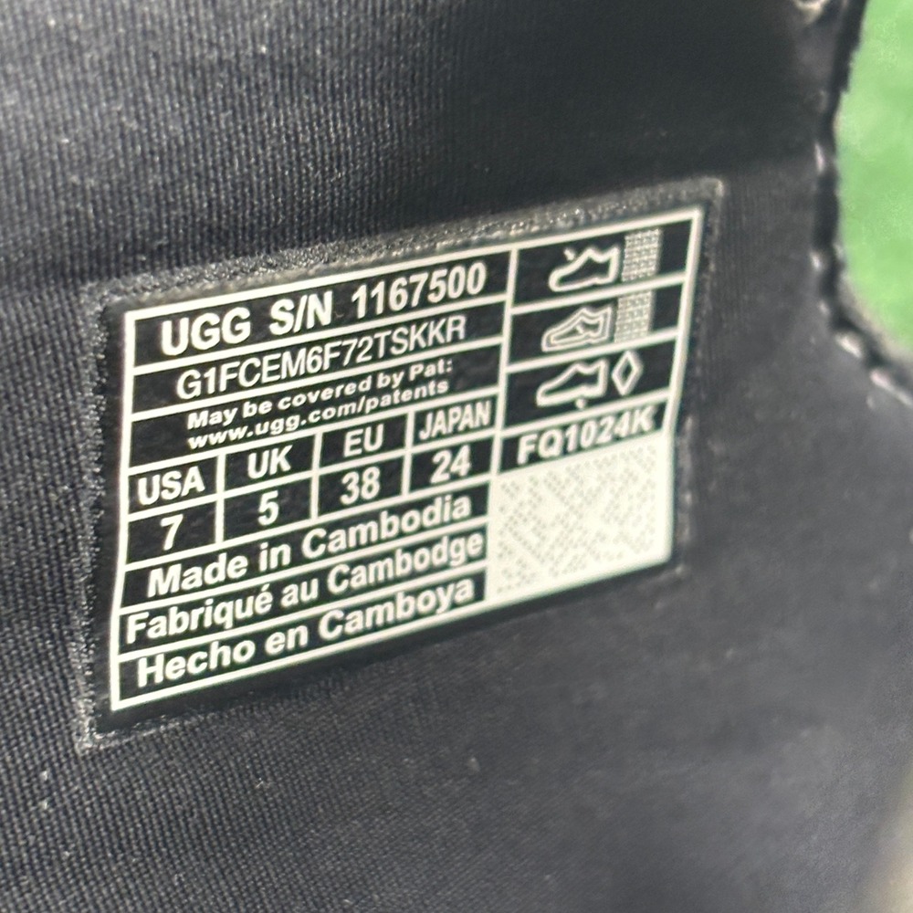 UGG EZ-Duzzit Mary Jane Canvas Platform T-Strap Chunky Sneaker Black Womens Sz 7 - Picture 11 of 12
